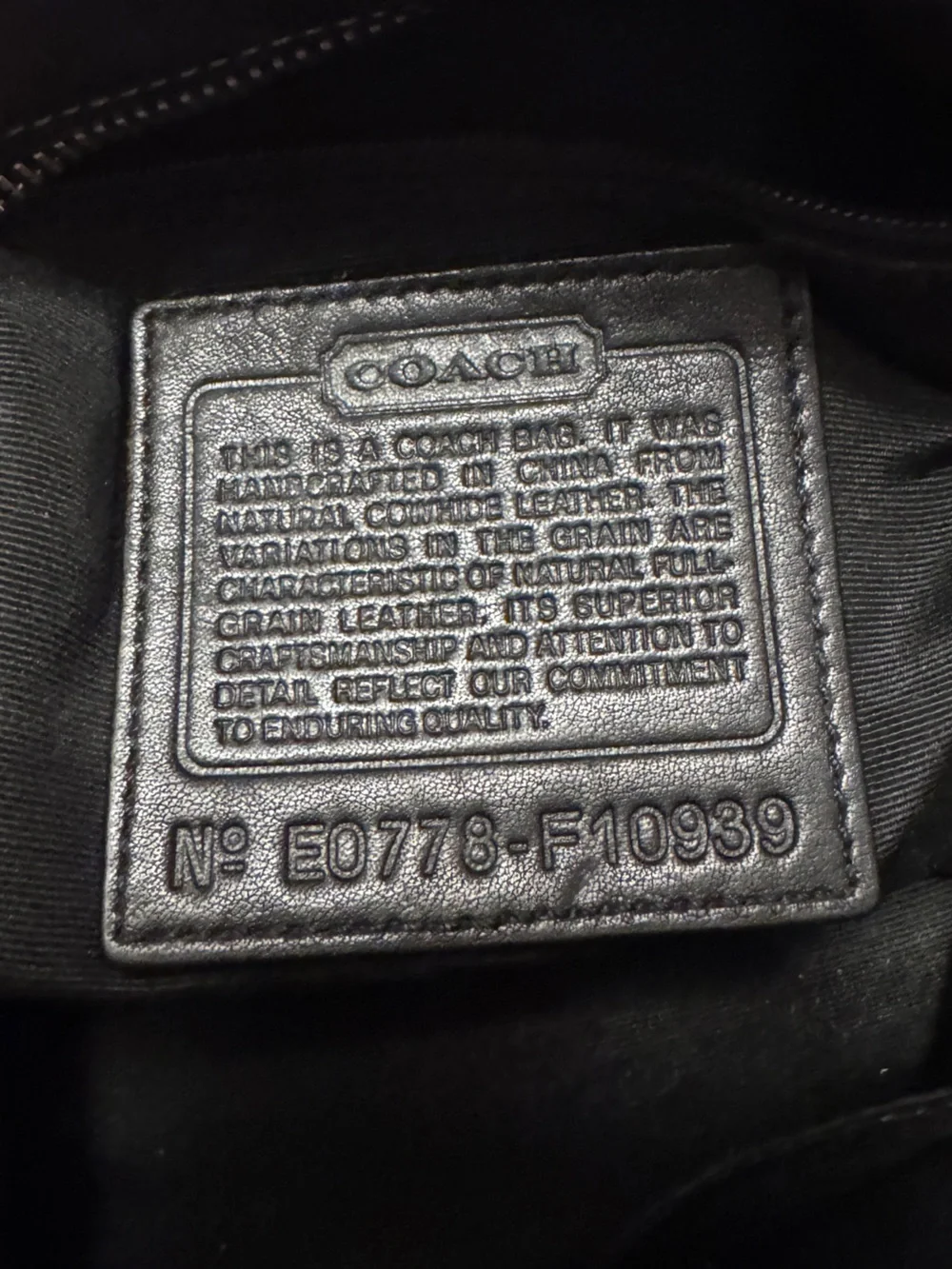 Vintage Coach Black Leather Shoulder Bag F10939 Y2K Soft Leather